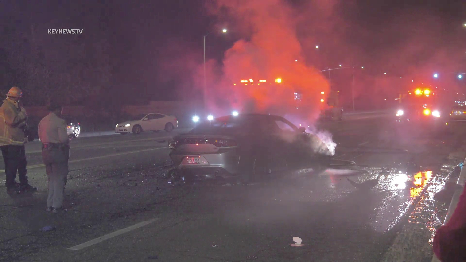 Driver Ejected In Fiery Vehicle Crash Into Brick Wall Keynewsnetwork